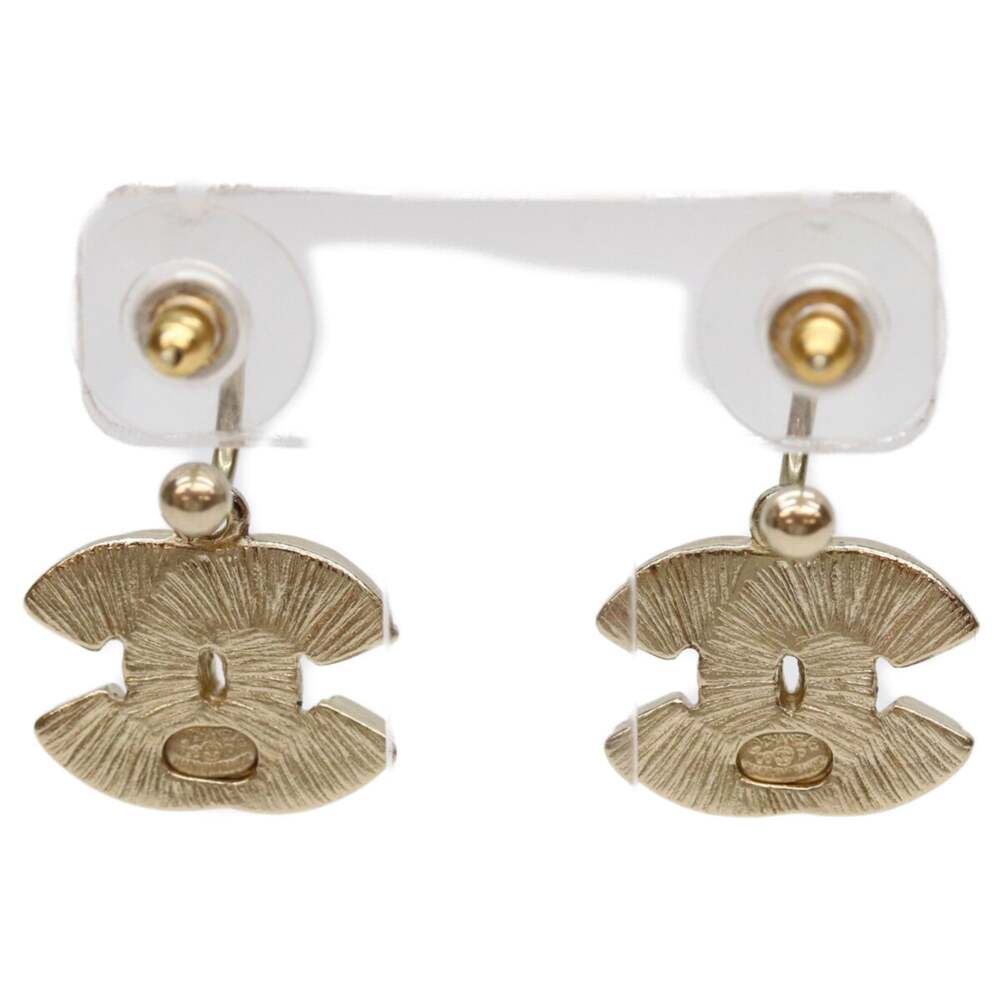 Chanel Cc Logo Hoop Earrings Gold-Tone #244517C12B - Picture 3 of 4